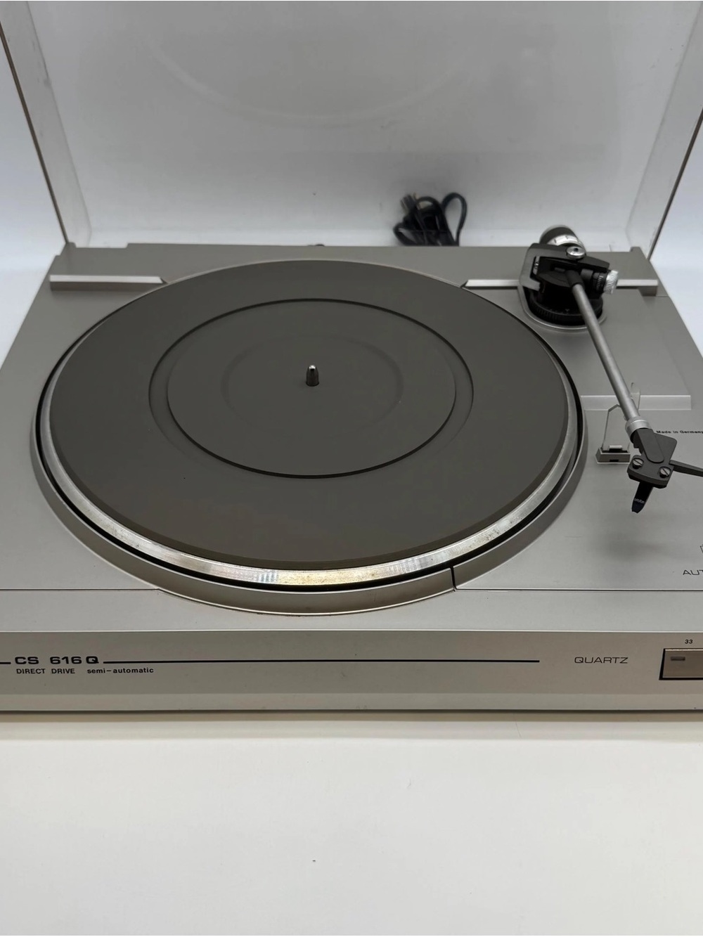 Vintage CS 6160 Quartz Turntable in Silver and Black